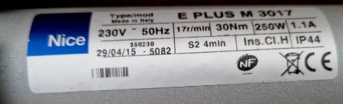 Markisenfunkmotor Nice E Plus M 3017